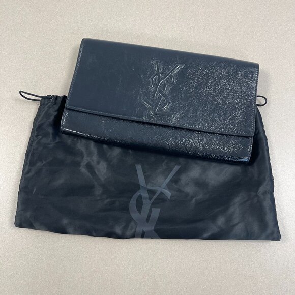 YSL Yves Saint Laurent Black Patent Leather Belle de Jour Clutch Bag - Preowned - Picture 10 of 10